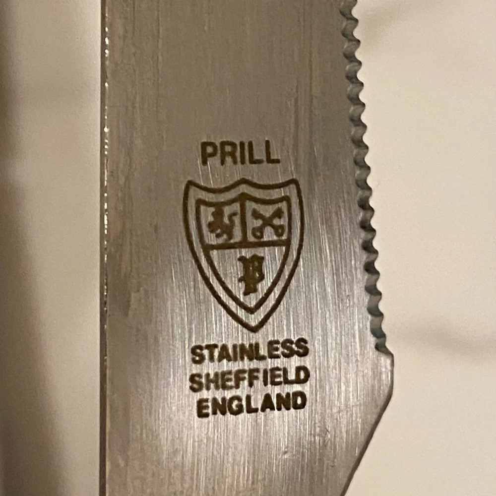 Vintage House of Prill England Cutlery Serving Set Porcelain Stainless Steel